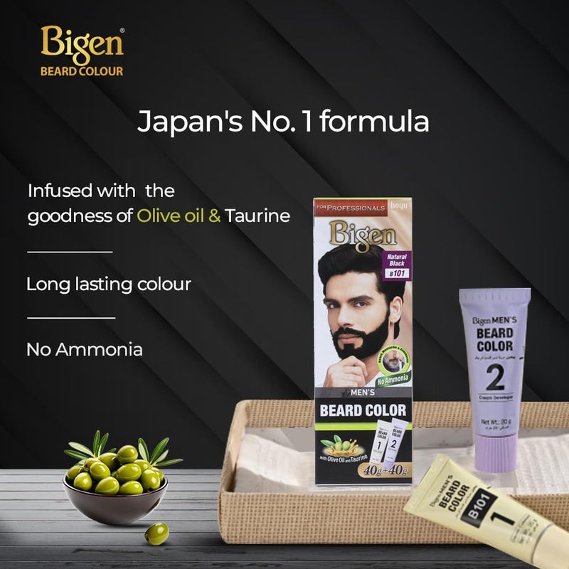 Bigen Professional Beard colour B103 Dark Brown Leaves no Stains 40g40g - Image 2