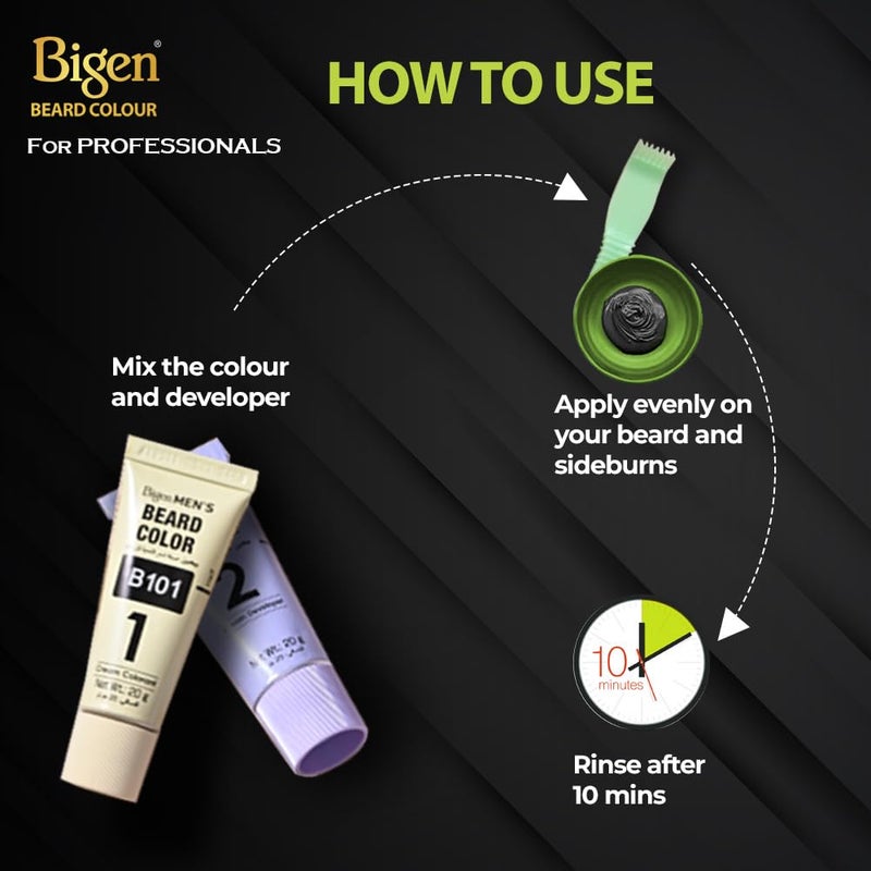 Bigen Professional Beard colour B103 Dark Brown Leaves no Stains 40g40g - Image 3