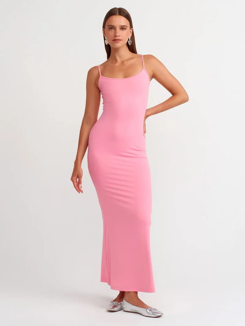 ديلفين 91175 Strappy Long Dress-Pink
