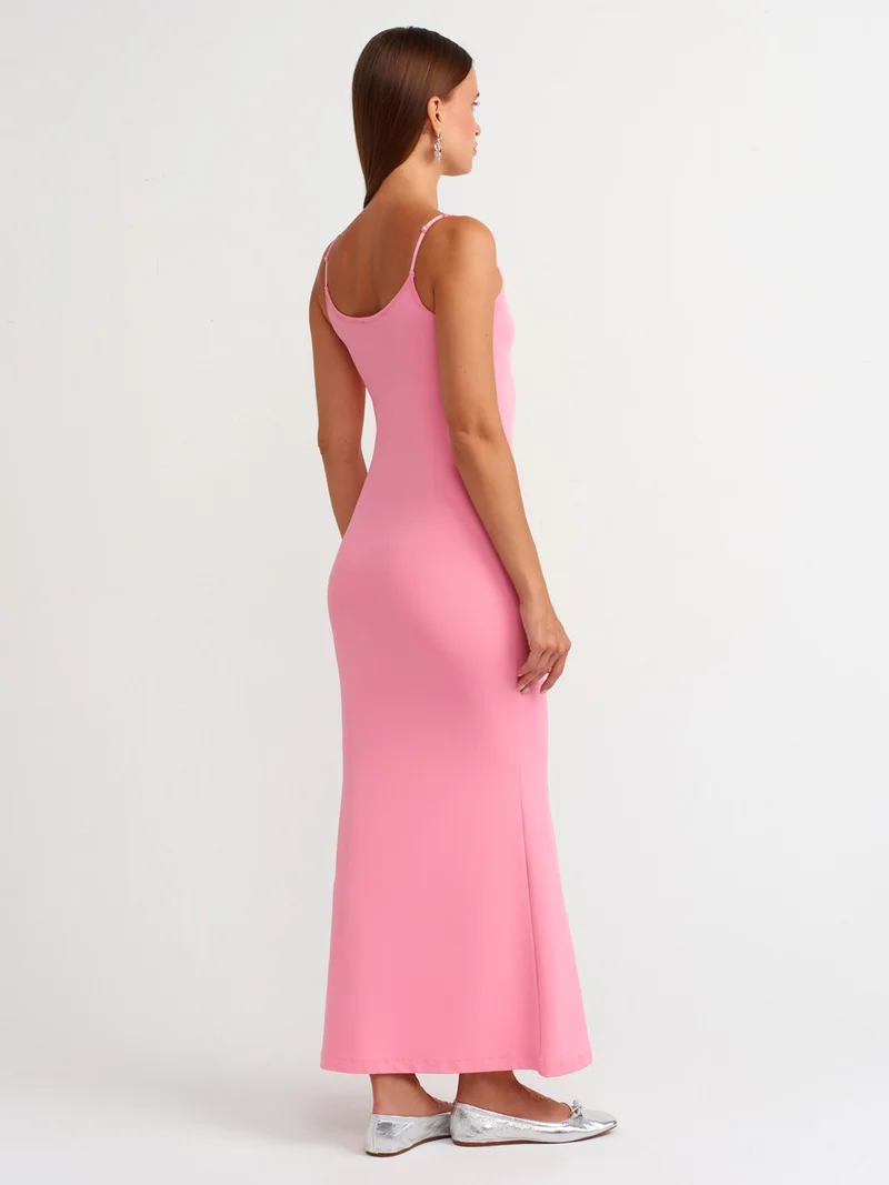 ديلفين 91175 Strappy Long Dress-Pink