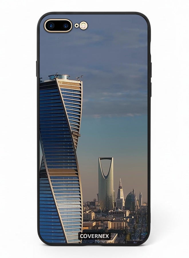 Covernex Apple iPhone 8 Plus Protective Case Cover Printed Featuring Modern Riyadh Skyline - Image 2