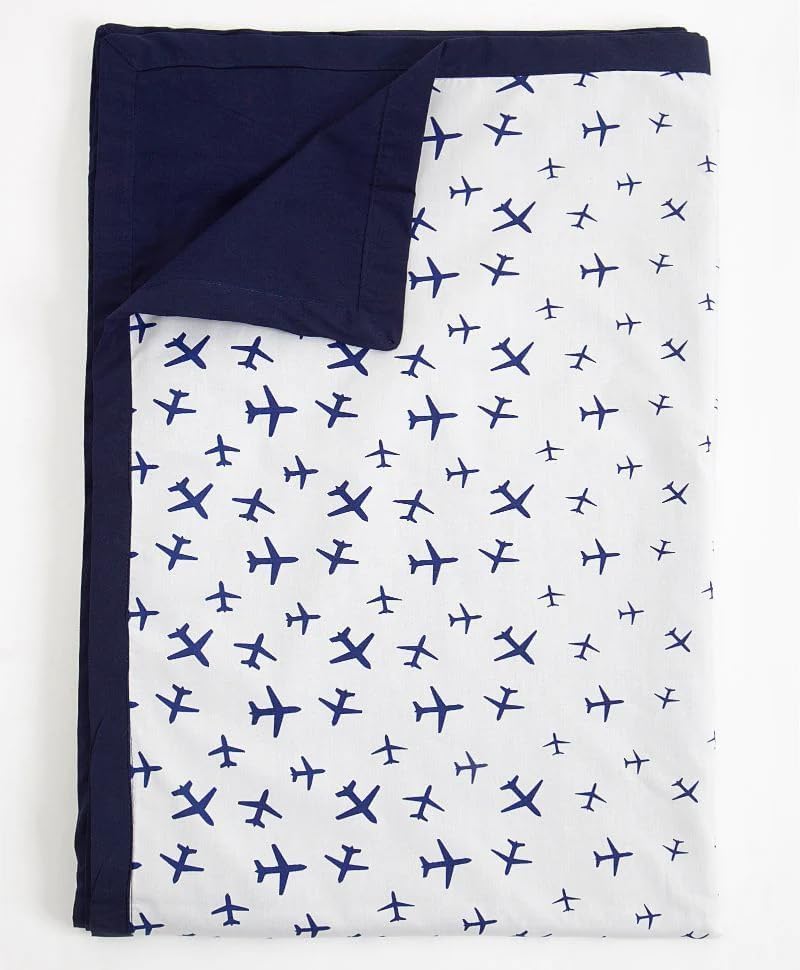 Blooming Buds Blue Airplane -Pure Cotton Single Dohar Soft Reversible for Teens (57x83 Inches), Ideal for Summers - Image 3