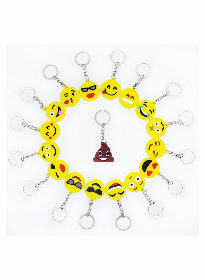 34pcs Mini Emoji Keychains - Fun PVC Party Favors & Gifts for Kids Birthday Celebrations, Perfect for Prizes & Goodie Bags! - Image 2