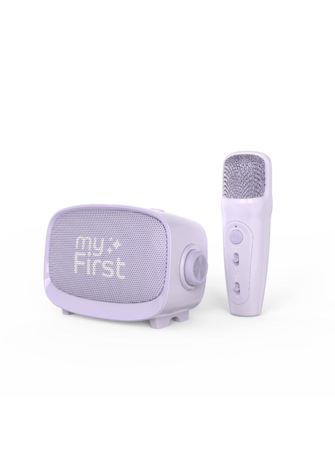 myFirst Voice 2 | Kids Portable Karaoke Machine w/ Wireless Mic, Lightweight, Rechargeable Battery, 5 Voice Changing Filter, Bluetooth Speaker, SD Card Slot, Wide Compatibility - Purple - Image 1