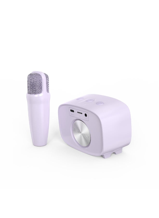 myFirst Voice 2 | Kids Portable Karaoke Machine w/ Wireless Mic, Lightweight, Rechargeable Battery, 5 Voice Changing Filter, Bluetooth Speaker, SD Card Slot, Wide Compatibility - Purple - Image 2