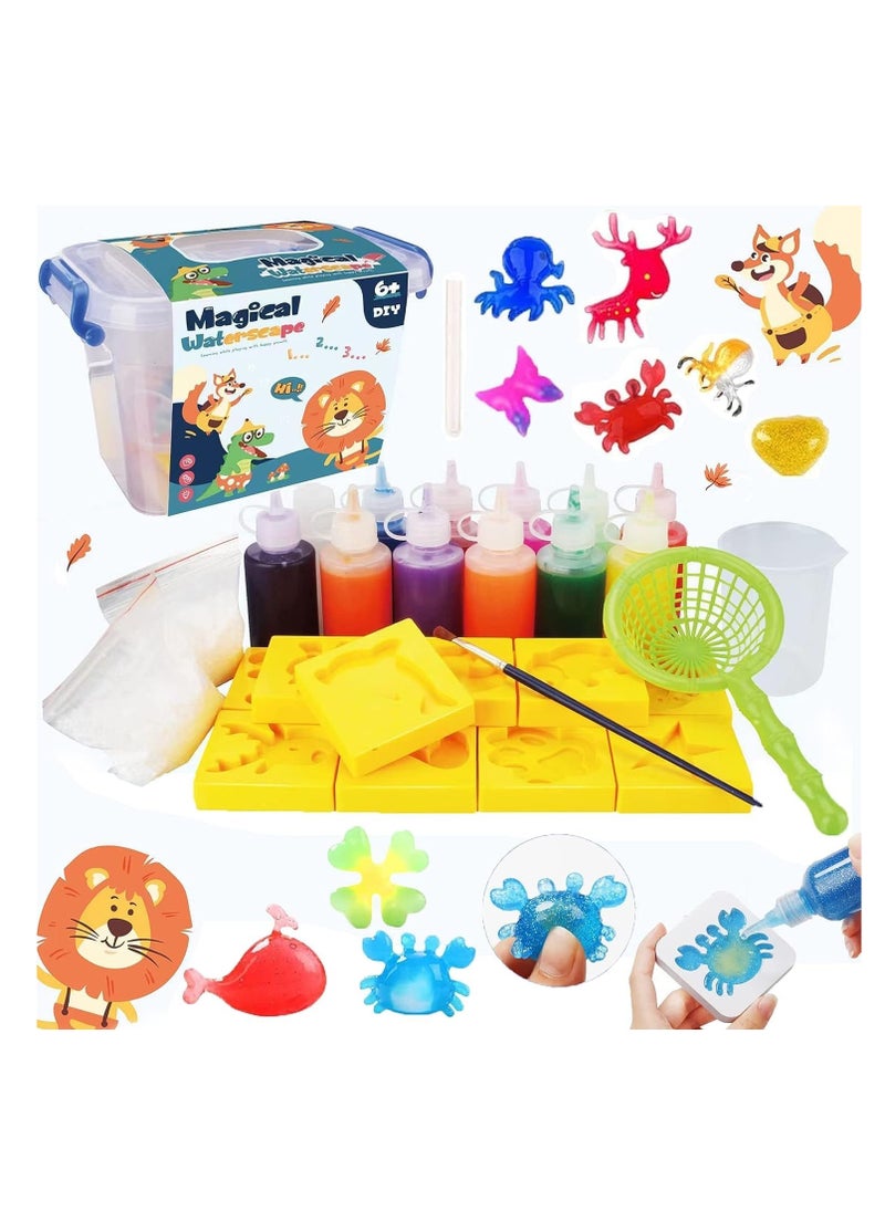 MUMS PLANET - Magic Water Elf Beads Toy Set with Box 29 Piece,DIY Maker kit, Jelly Sea Animal Creature, Sensory Bin Set, Kids Toys for 3+Year Old Boys Girls, Party Favors, Goodie Bags Fillers, Birthday Day Gifts and Prize - Image 1