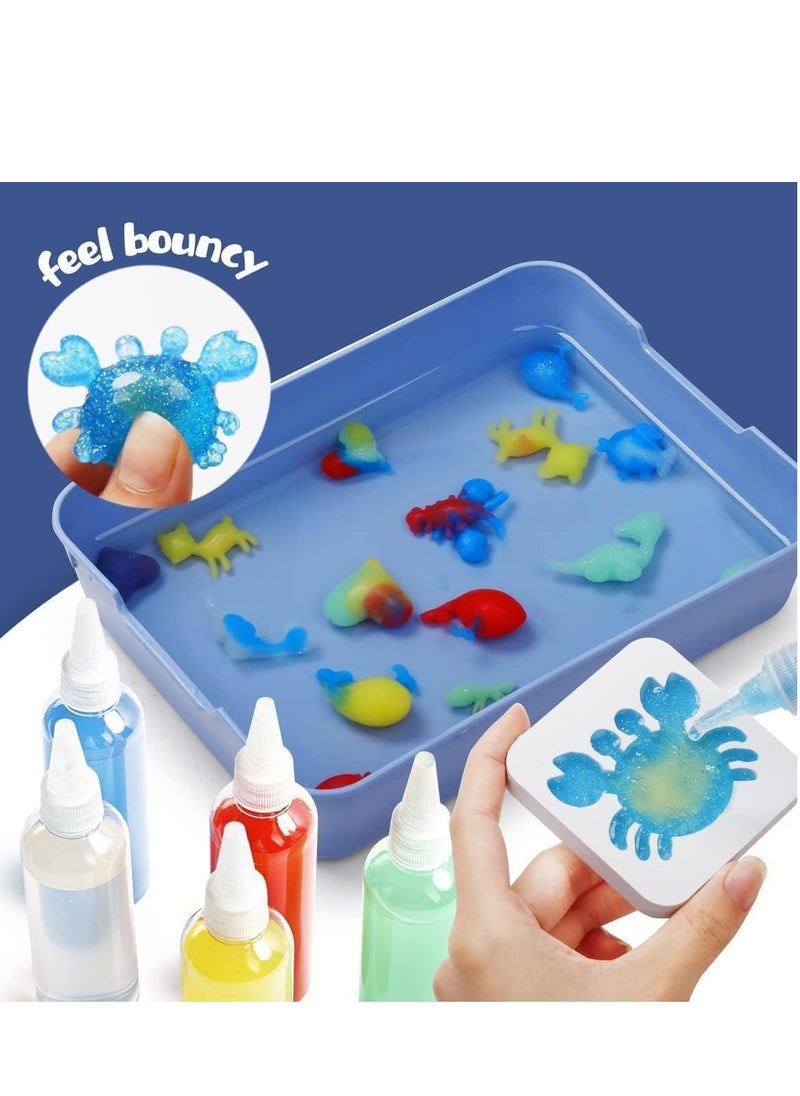 MUMS PLANET - Magic Water Elf Beads Toy Set with Box 29 Piece,DIY Maker kit, Jelly Sea Animal Creature, Sensory Bin Set, Kids Toys for 3+Year Old Boys Girls, Party Favors, Goodie Bags Fillers, Birthday Day Gifts and Prize - Image 1