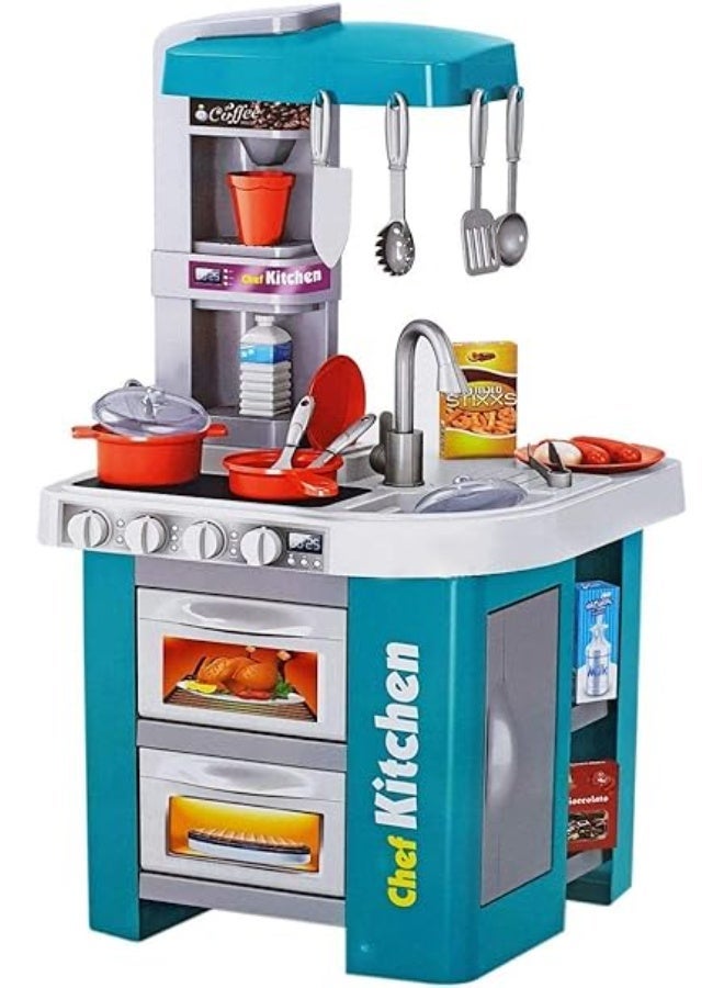 MUMS PLANET Little Chef Kids Play Kitchen Set – Interactive Kitchen Toys with Light and Sound Effects – Children's Kitchen Toy – Perfect Gift for Kids – Kids Toys – Kids' Play Kitchen Games-Action games-Educational games - Image 2