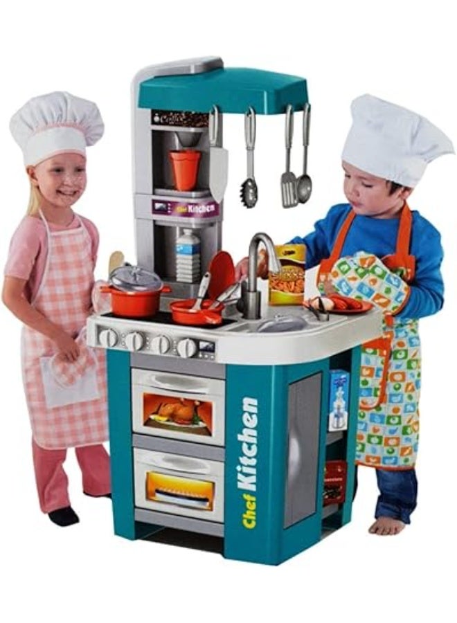 MUMS PLANET Little Chef Kids Play Kitchen Set – Interactive Kitchen Toys with Light and Sound Effects – Children's Kitchen Toy – Perfect Gift for Kids – Kids Toys – Kids' Play Kitchen Games-Action games-Educational games - Image 1