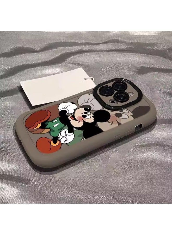 NIBEMINENT Cartoons Mickey Mouse Protective TPU Case Cover For iPhone 15, Milk Tea Color