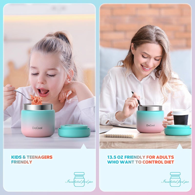 DaCool Kids Thermo for Hot Food Vacuum Stainless Steel Insulated Food Jar 13.5 OZ Kids Lunch Food Thermo Insulated Lunch Container Bento for School Office Picnic Travel Outdoors,Leakproof,BPA Free - Image 5