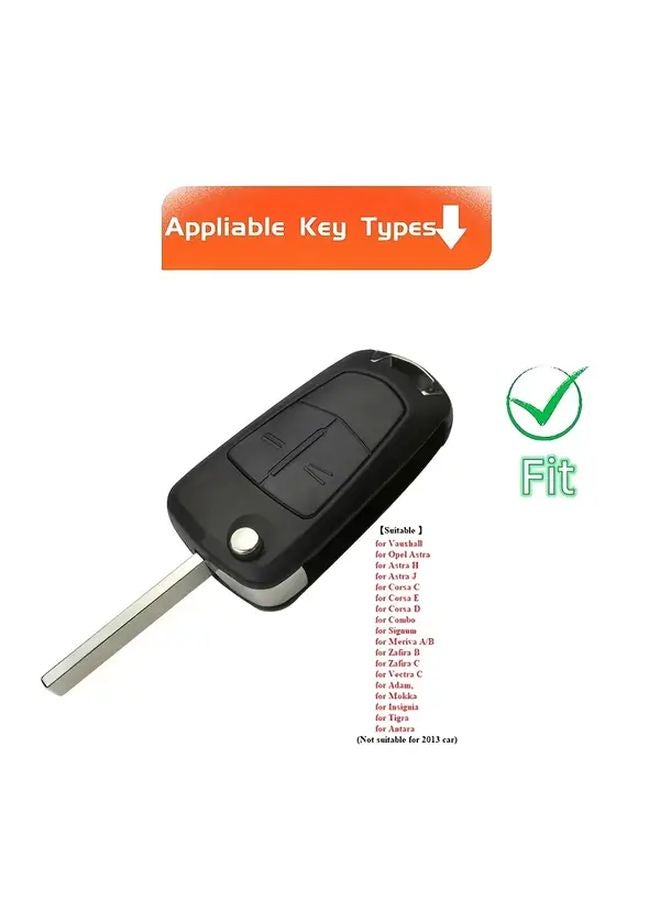Black TPU Key Cover Case Shell with Keychain for Opel Vauxhall Astra J Corsa D Insignia - Image 4