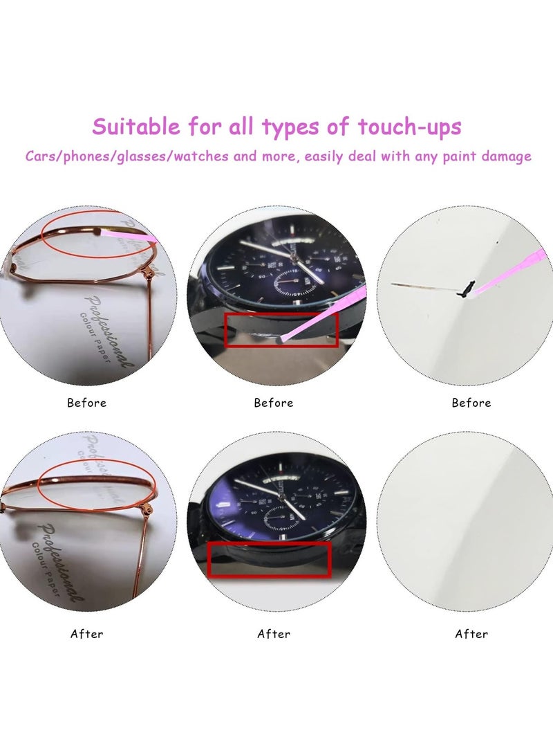 UNIVERSAL 80 Pieces Paint Swabs Set Fine Brush Paint Swabs Are Available in 4 Sizes 1.0mm 1.5mm 2.0mm 2.5mm Four Colors Purple White Green Blue for Paint Repair with Storage Box - Image 2