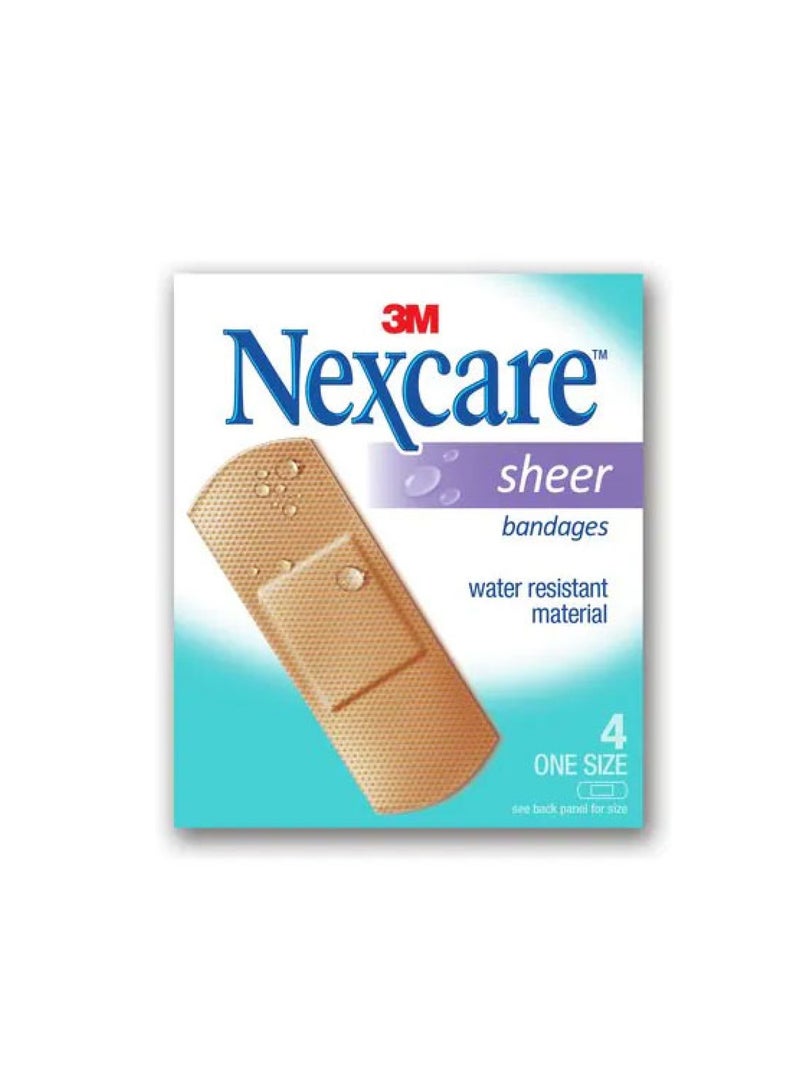 3M Sheer Bandages – One Size – 4 Bandages Pack 10