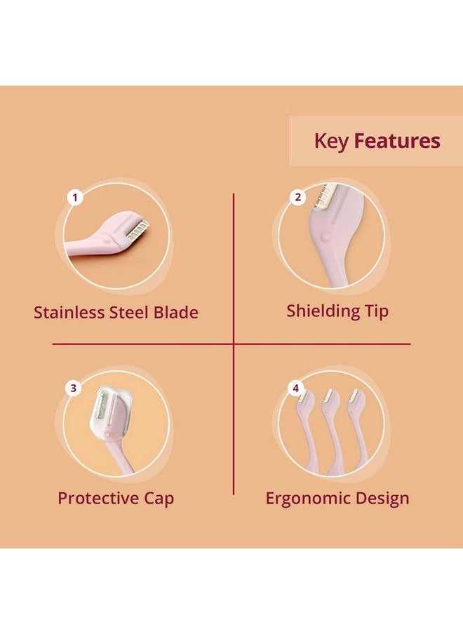 CARMESI Eyebrow Razor ; For Salonlike Eyebrows ; Eyebrows Upper Lip Targeted Corner Hair ; Suitable For Sensitive Areas ; No Cuts ; Safe & Hygienic ; 3 Units  - Image 5