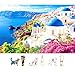 MINIWAN 500 Piece Jigsaw Puzzle for Adults Santorini Blue Domes Greek Island Coastal View with Unique Shaped Pieces 23x15 Inch Unique Art Puzzle Challenging Hard Difficult Puzzles for Adults - Image 2