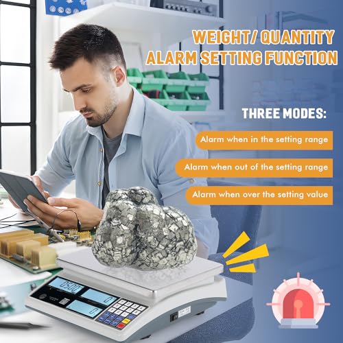 Bonvoisin Industrial Counting Scale Digital Scale for Parts and Coins kg/g/lb Electronic Gram Scale Inventory Counting Scale Industrial Parts Coins Piece Counting Scale (15kg/33lb, 0.1g) - Image 5
