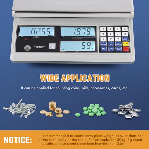 Bonvoisin Industrial Counting Scale Digital Scale for Parts and Coins kg/g/lb Electronic Gram Scale Inventory Counting Scale Industrial Parts Coins Piece Counting Scale (15kg/33lb, 0.1g) - Image 2