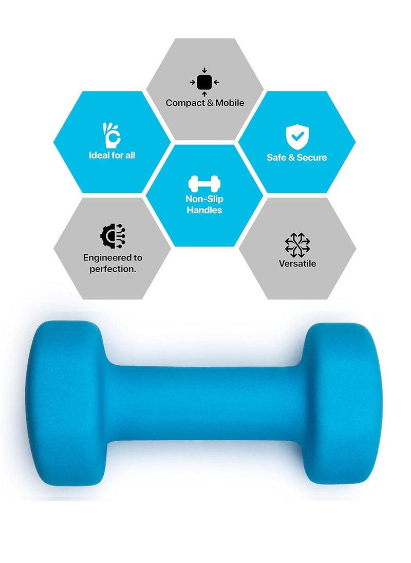 KETTLER - Neoprene Dumbbells of 6Kg (13.2LB) Includes 2 Dumbbells of 3Kg (6.6LB)  | Material : Iron with Neoprene coat | Exercise and Fitness Weights at Home/Gym | Unisex - Image 1