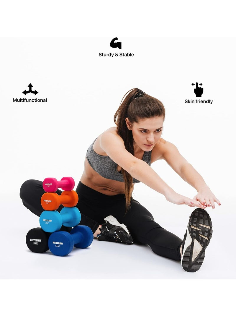KETTLER - Neoprene Dumbbells of 6Kg (13.2LB) Includes 2 Dumbbells of 3Kg (6.6LB)  | Material : Iron with Neoprene coat | Exercise and Fitness Weights at Home/Gym | Unisex - Image 1