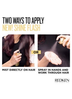 REDKEN Redken Shine Flash 02 Glistening Mist | For All Hair Types | Instantly Adds Shine | Citrus Fragrance | 4.4 Oz  - Image 5