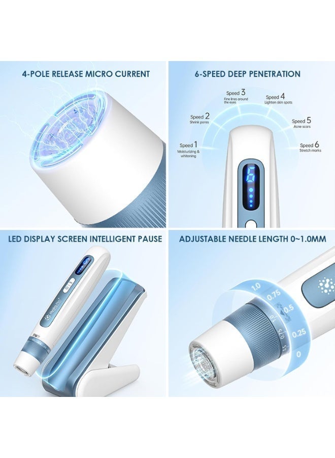 Hydra Pen H5 Wireless EMS Microneedling Pen ，Professional Skin Care Beauty Device with Adjustable Needle Depth 3ml Serum Infusion Chamber 2 Replacement 12 Pin Cartridges - Image 2