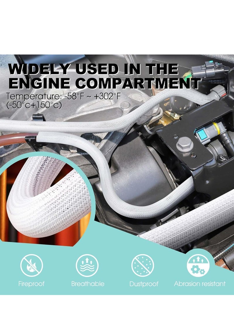 10ft 1-inch White Cable Sleeve Cover, Desk Cord Organizer, Home Office Wire Hider. - Image 4