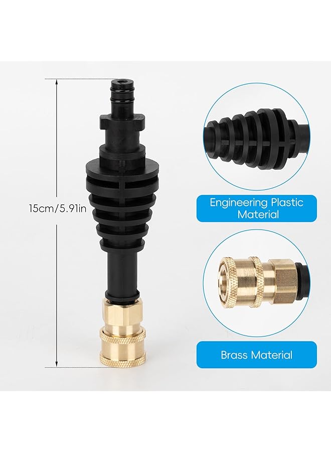 NALACAL محول قضيب تمديد بديل، فوهة أداة غسيل السيارات، ملحقات قضيب التوصيل السريع لمسدس غسيل الطاقة، متوافق مع ملحقات غسالة الضغط Worx Hydroshot (أسود، مادة البولي بروبيلين) - Image 5