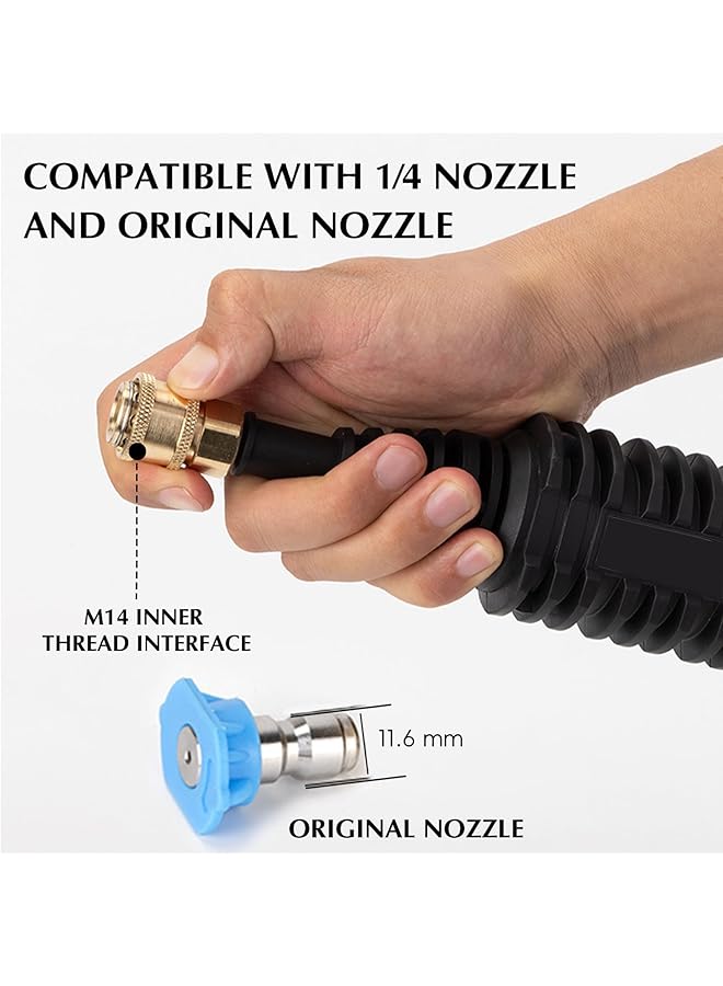 NALACAL محول قضيب تمديد بديل، فوهة أداة غسيل السيارات، ملحقات قضيب التوصيل السريع لمسدس غسيل الطاقة، متوافق مع ملحقات غسالة الضغط Worx Hydroshot (أسود، مادة البولي بروبيلين) - Image 2