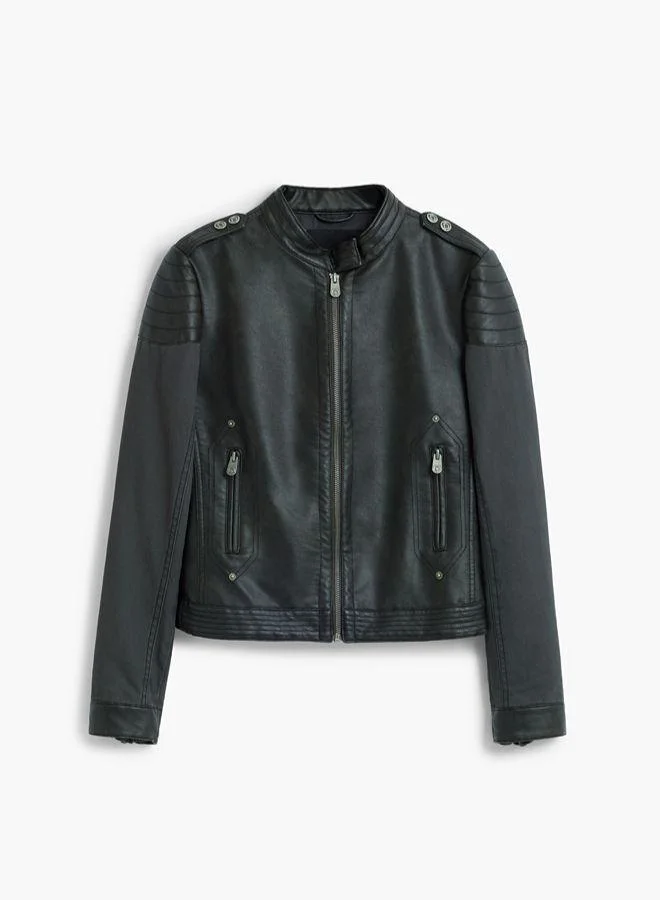 Desigual Black Jacket Leather Effect for Women | Best Price UAE
