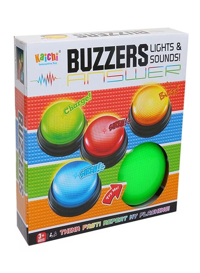 4-Piece Lights And Sounds Answer Buzzers 18×18×3.8centimeter - Image 1