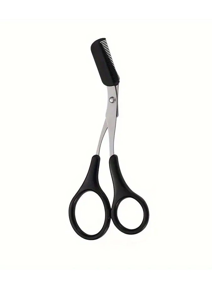 جلوسكي مقص الحاجب مع مشط، مقص الفولاذ المقاوم للصدأ، مقص ماكياج الحواجب السلامة رقم - Image 1