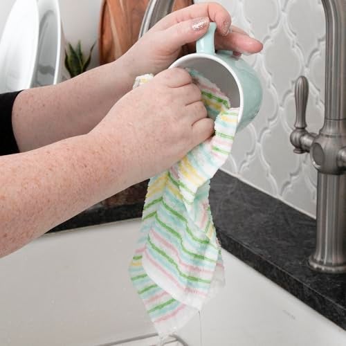Ritz Pebble Bar Mop Towels: Highly Absorbent and Super Soft, 100% Cotton, Durable Super Absorbent Kitchen Bar Towels for Wiping Tables and Counters, 12x12, 6-Pack, Spring - Image 4