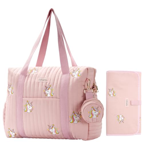 GOBABYMART 3pc Diaper Bag Tote Set, Hospital Bag for Labor & Delivery, Maternity Travel Bag with Changing Pad & Pacifier Case - Image 1