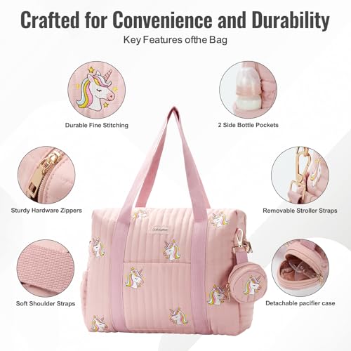 GOBABYMART 3pc Diaper Bag Tote Set, Hospital Bag for Labor & Delivery, Maternity Travel Bag with Changing Pad & Pacifier Case - Image 3