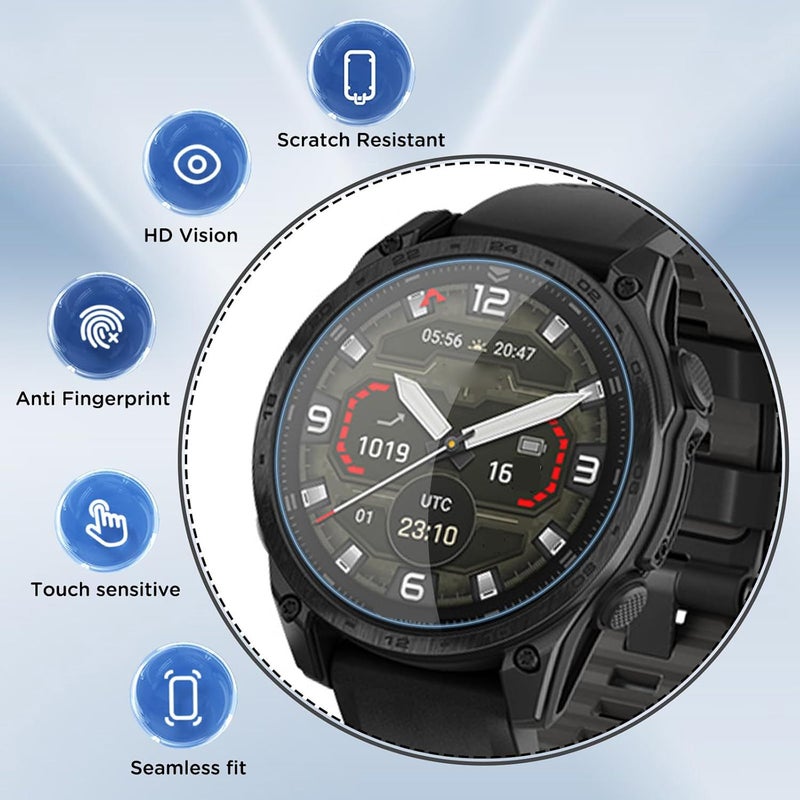 Set Of 3 Transparent Tempered Glass Screen Protectors For Fenix 7 And Fenix 7 Pro Smartwatches Also Compatible With Fenix 8 47mm 51mm Models 6 6S 6X Pro Forerunner 45 55 165 245 255 965 955 945 Vivoactive 3 - Image 3