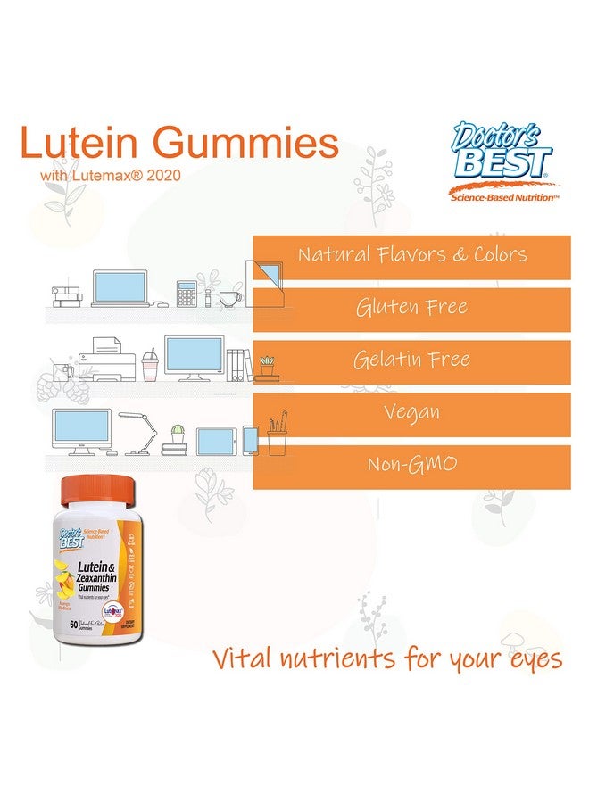 Doctor’S Best Lutein Gummies With Lutemax 2020 60 Ct Chewable Natural Eye Support Supplement Marigold Lutein Zeaxanthin Eye Health & Macular Support Nongmo Natural Fruit Pectin Vegan