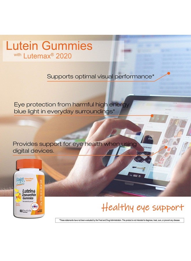 Doctor’S Best Lutein Gummies With Lutemax 2020 60 Ct Chewable Natural Eye Support Supplement Marigold Lutein Zeaxanthin Eye Health & Macular Support Nongmo Natural Fruit Pectin Vegan