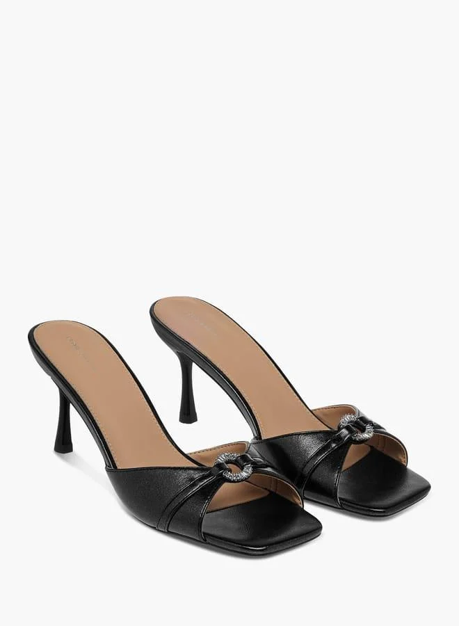 Flora Bella By Shoexpress Womens Embellished Slip-On Sandals With Stiletto Heels