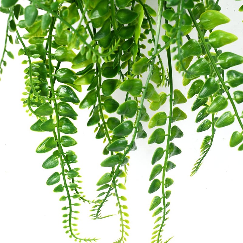 CLONG 6 Pcs Artificial Hanging Ferns Plants Fake Hanging Plants Fake Ivy Boston Ferns Vine Outdoor Indoor Home DÃ©cor UV Resistant Plastic Plants (Green) - Image 3