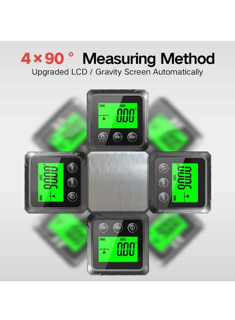 Magnetic Digital Angle Finder, Compact LED Gauge  Level Tool, Measures 4 of 90 Degree Ranges, Essential Woodworking, Electrical, Plumbing Carpenter Tools - Image 5