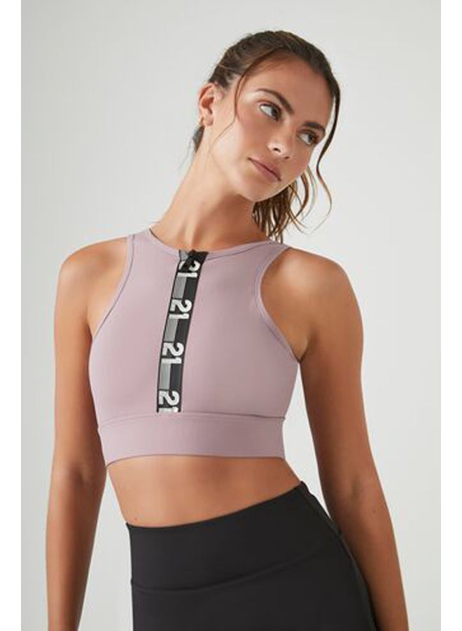 FOREVER 21 26 Graphic Zip-Up Sports Bra - Image 2