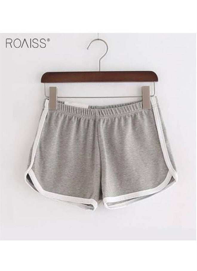 roaiss Women'S Elastic High Waist Fitness Shorts Fashion Solid Color Hip Bag Yoga Shorts Gym Training Shorts Elastic Flat Angle Safety Shorts  - Image 4
