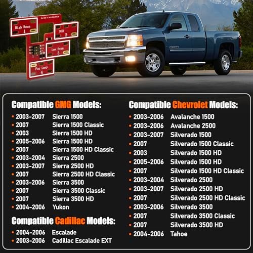 IHOUMEX 8 high Mod Customizable Fog Lamp Low High Beams and DRL Lamp Compatible with 2003-2007 Chevy Silverado GMC Sierra 1500/2500/3500 - Image 2