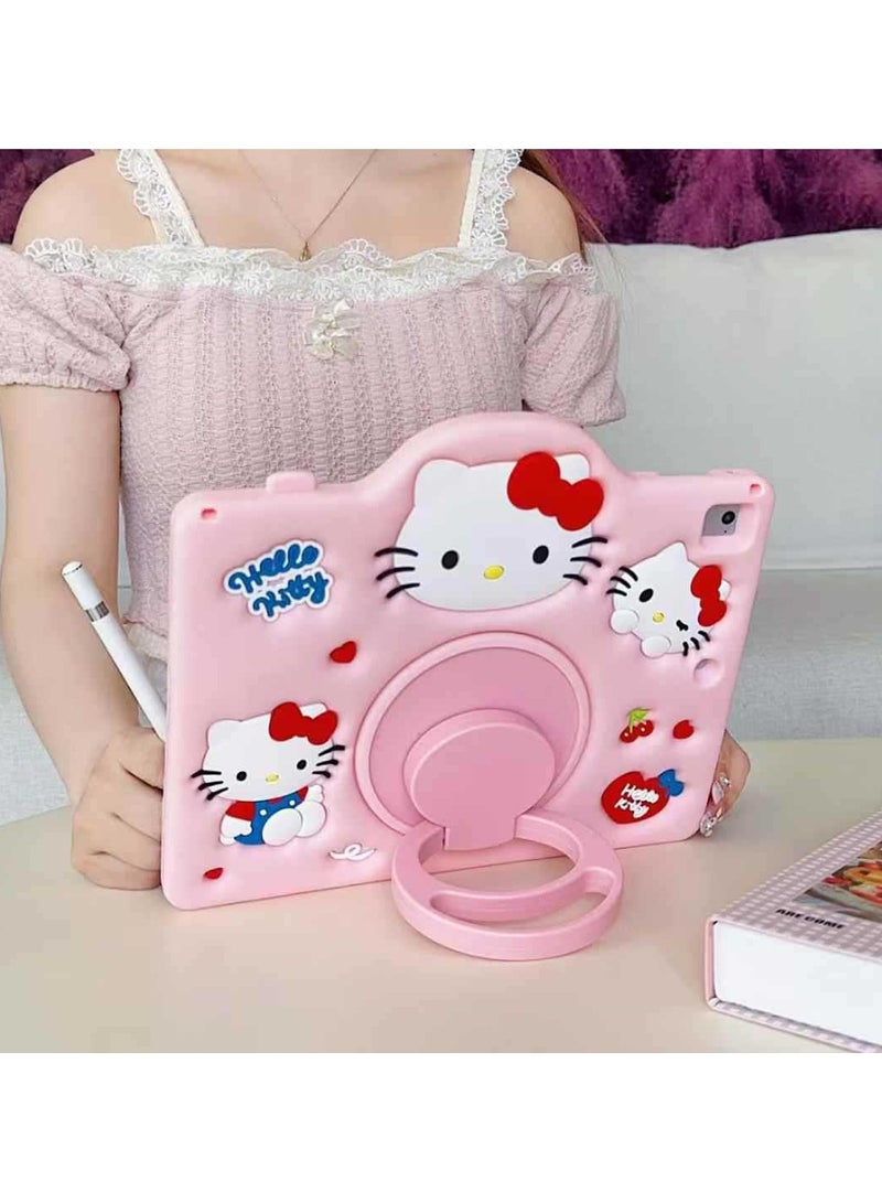 general Hello Kitty Kid's case for iPad air4/air5 (2022/2020) 10.9 inch, shockproof swivel handle folding stand lightweight kid-friendly case - Image 4