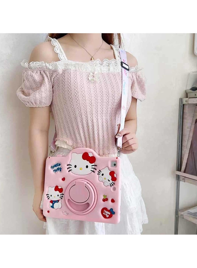 general Hello Kitty Kid's case for iPad air4/air5 (2022/2020) 10.9 inch, shockproof swivel handle folding stand lightweight kid-friendly case - Image 3