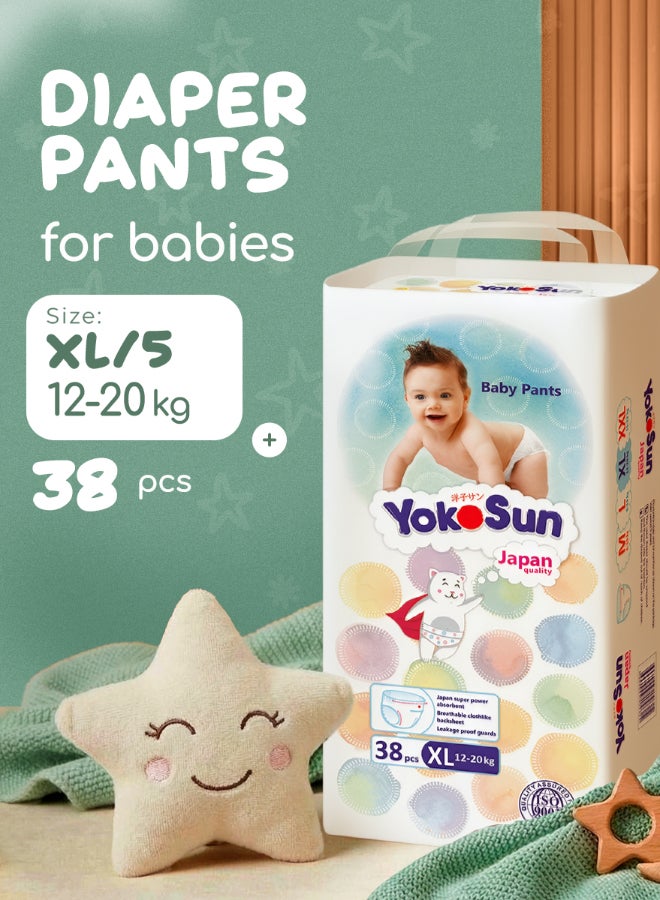 YokoSun Baby Diaper Pants Size 5/Xl 12-20Kg 38Pcs 1 Pack Japan Quality