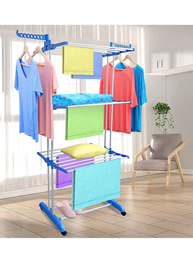 Heavy Duty Full Size Carbon Steel 3-Tier Cloth Drying Rack & Laundry Rack  - Image 1