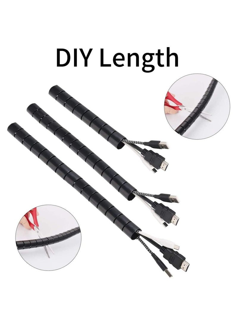 سيوسي أكمام مرتبة للكابلات 2 × 10 م سلك إدارة الكابلات مرتب غطاء واقي للكمبيوتر والتلفزيون والكمبيوتر والمنزل والمكتب منظم سلك DIY مرن - Image 4