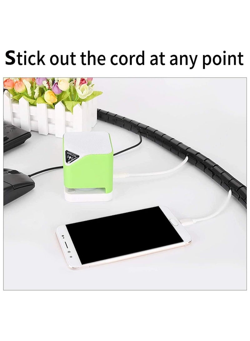 سيوسي أكمام مرتبة للكابلات 2 × 10 م سلك إدارة الكابلات مرتب غطاء واقي للكمبيوتر والتلفزيون والكمبيوتر والمنزل والمكتب منظم سلك DIY مرن - Image 3